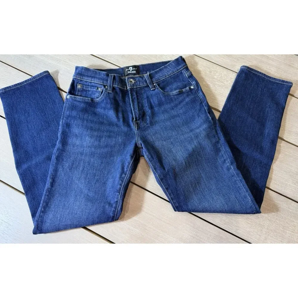7 For All Man Kind Mens Luxe Sport Slimmy 31x31” Blue Jeans‎ Denim Stretch Pants
